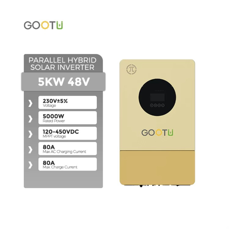 Parallel Solar Inverter 48V 5000W Mppt - Gootu Neuer 48V Hybrid-Solarwechselrichter 5kW PV