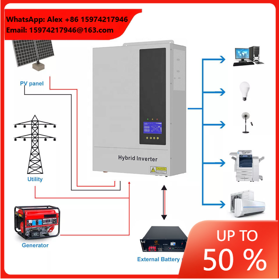 Hybrid Solar Inverter 5.5Kw Mppt 48V - 5,5 kW 48V Hybrid On/Off-Grid Solar-All-in-One-Wechselrichter
