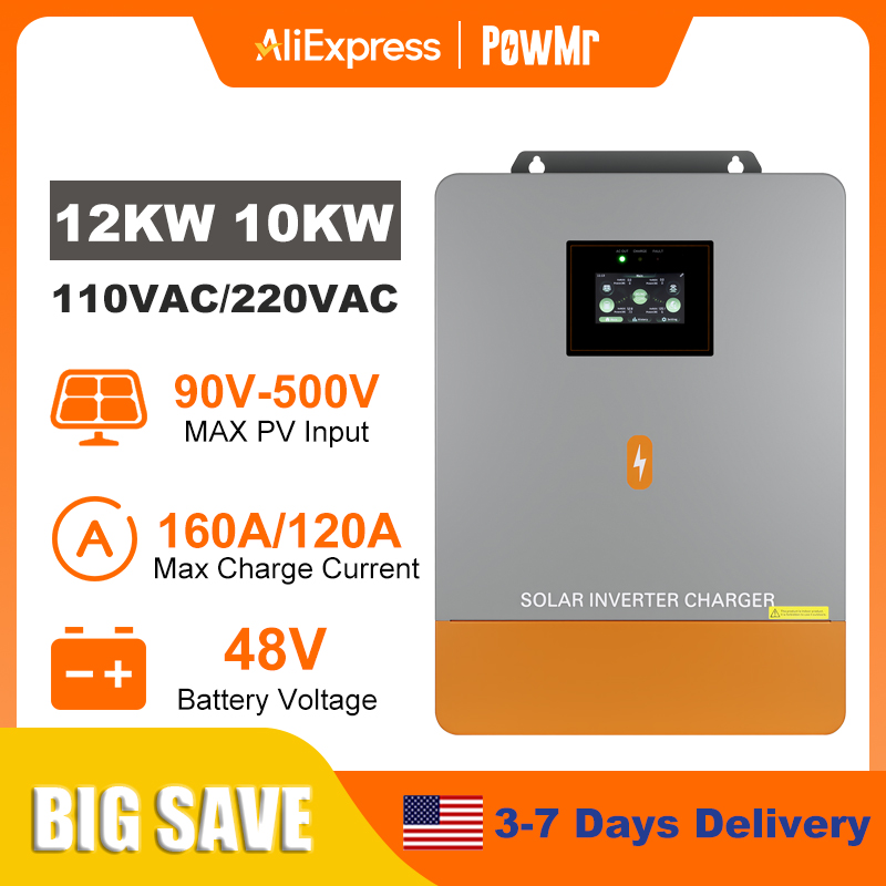 Split Phase Inverter 10Kw 110V 220V - PowMr 12KW 10KW Split-Phase-Wechselrichter 110V oder