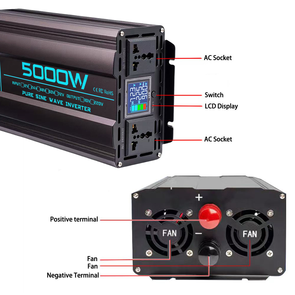 Reiner Sinus-Wechselrichter 12 – Pure Sine Wave Inverter 5000W 48V 220V Bewertung und Preis
