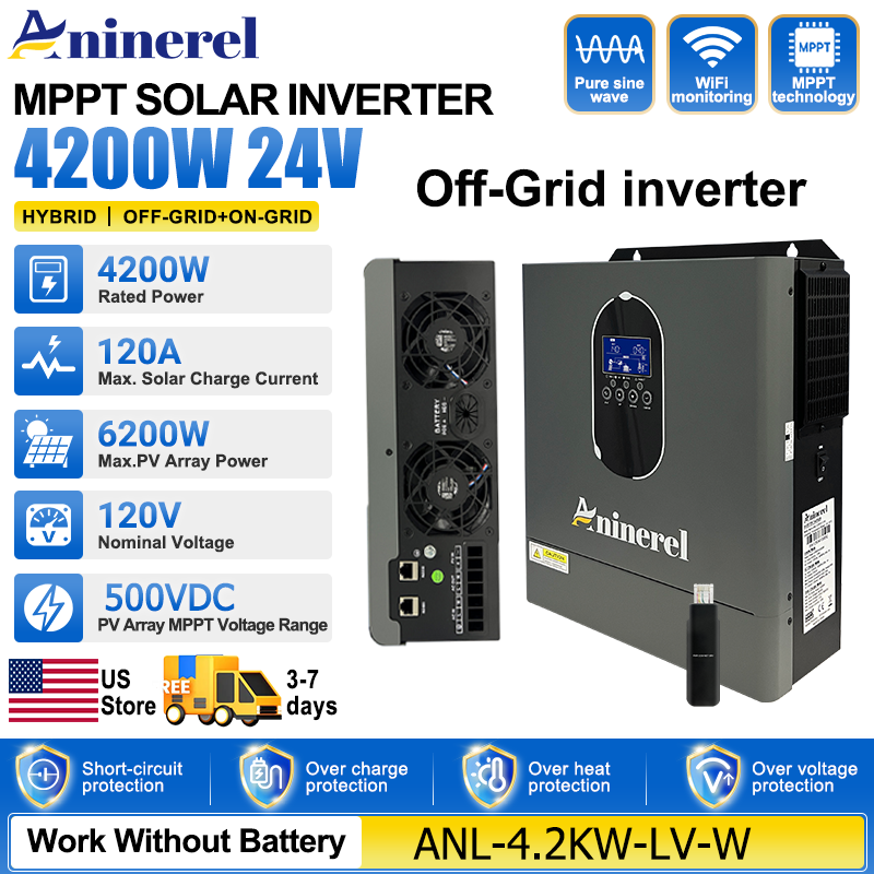 Aninerel 4200W 3KW 120V Hybrid – Inverter Pure Sine Wave 60Hz 120V 3000W Bewertung und Preis
